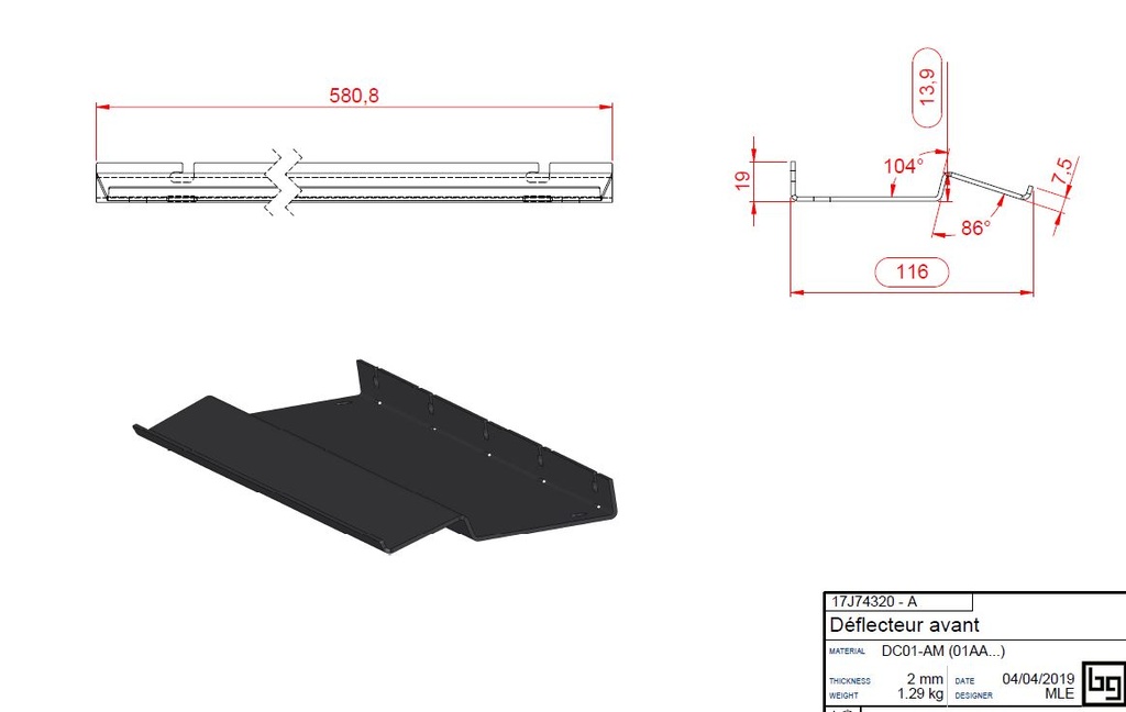 DEFLECTEUR AVANT PEINT IF EASY 740