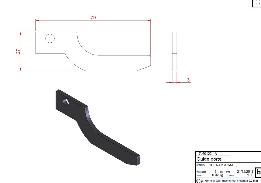GUIDE PORTE IF NEO/EASY peint