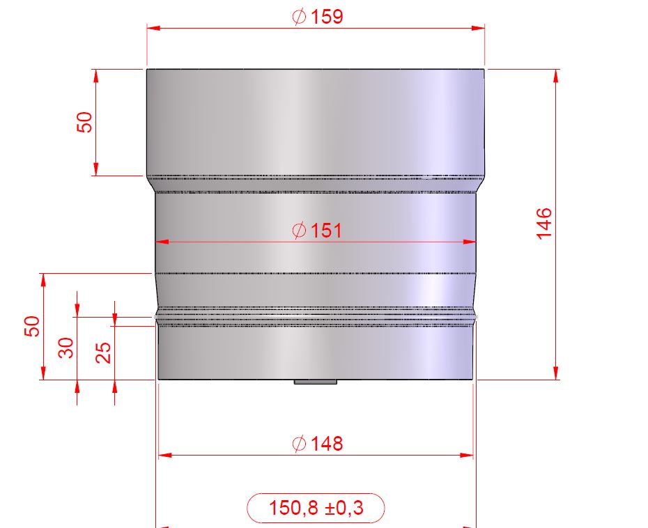 BUSELOT RACCORD.CHEMINEE DIA 150