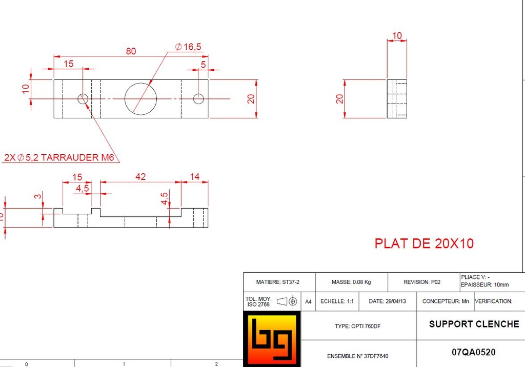 SUPPORT CLENCHE CONCEPT 760DF