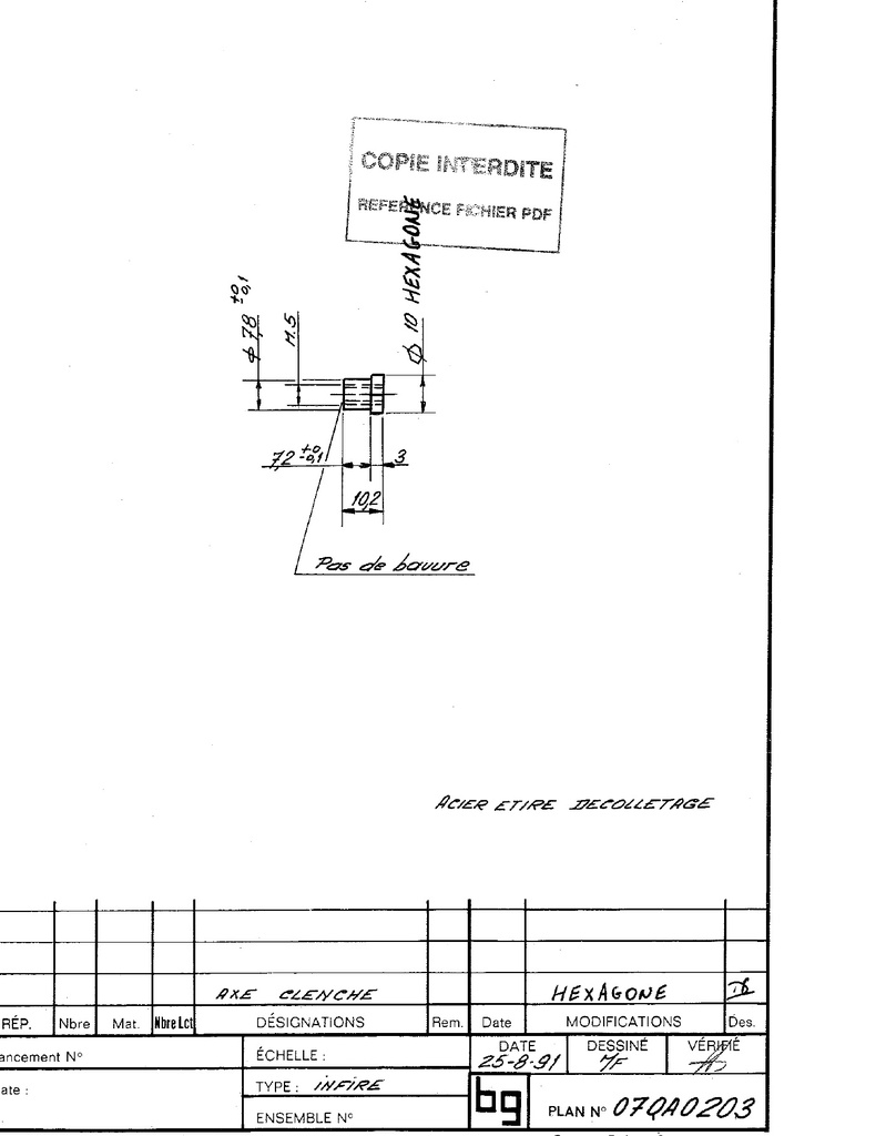 AXE CLENCHE (BUSE LG 7.2)