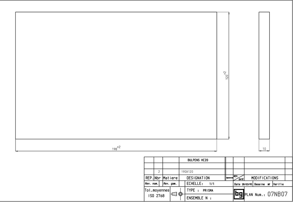 BULPRENS HC20 190X120X10 (PRISMA)