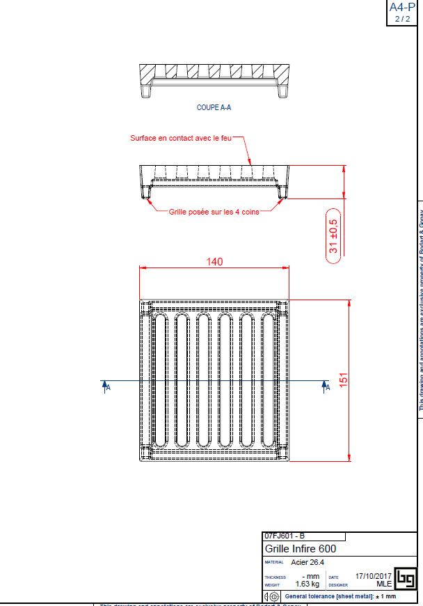 GRILLE ACIER IF NEO - EASY 140x151