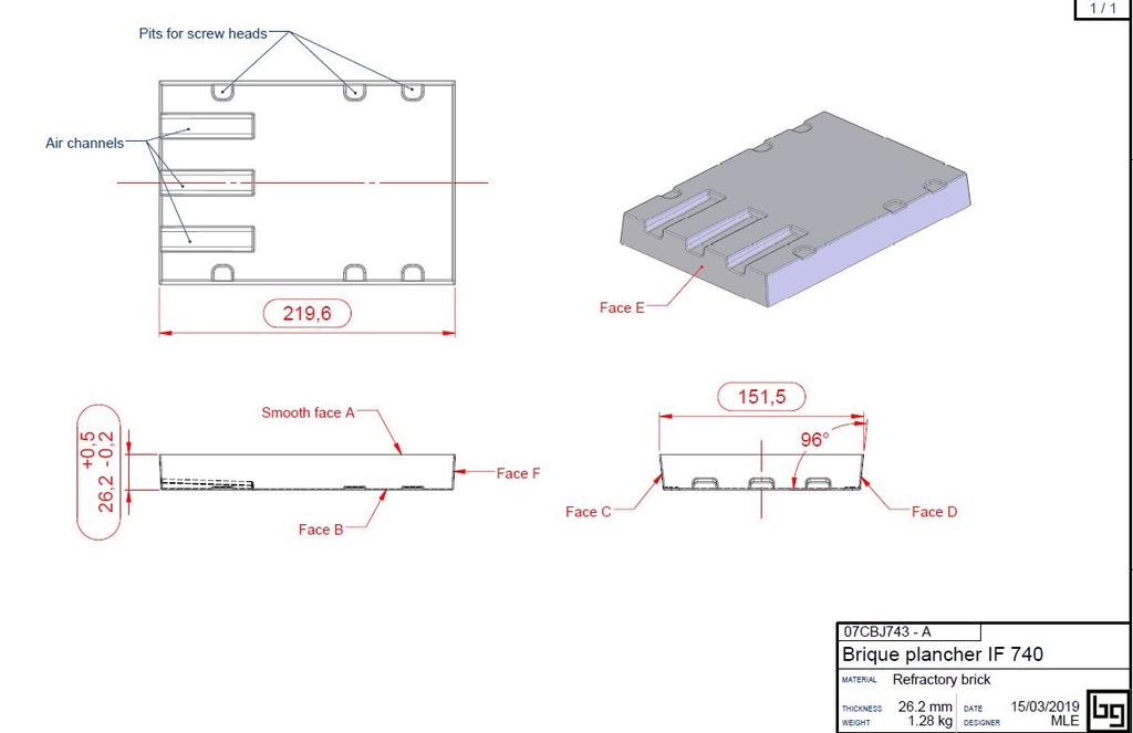 BRIQUE PLANCHER IF EASY 670/740