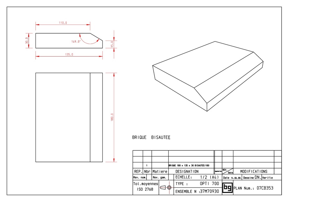 BRIQUE 180X135X30 BISEAUT/180