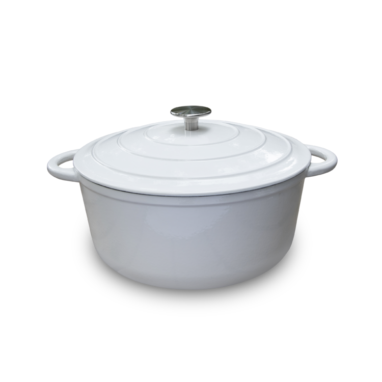 Round casserole satin white dia 28 cm Blanc
