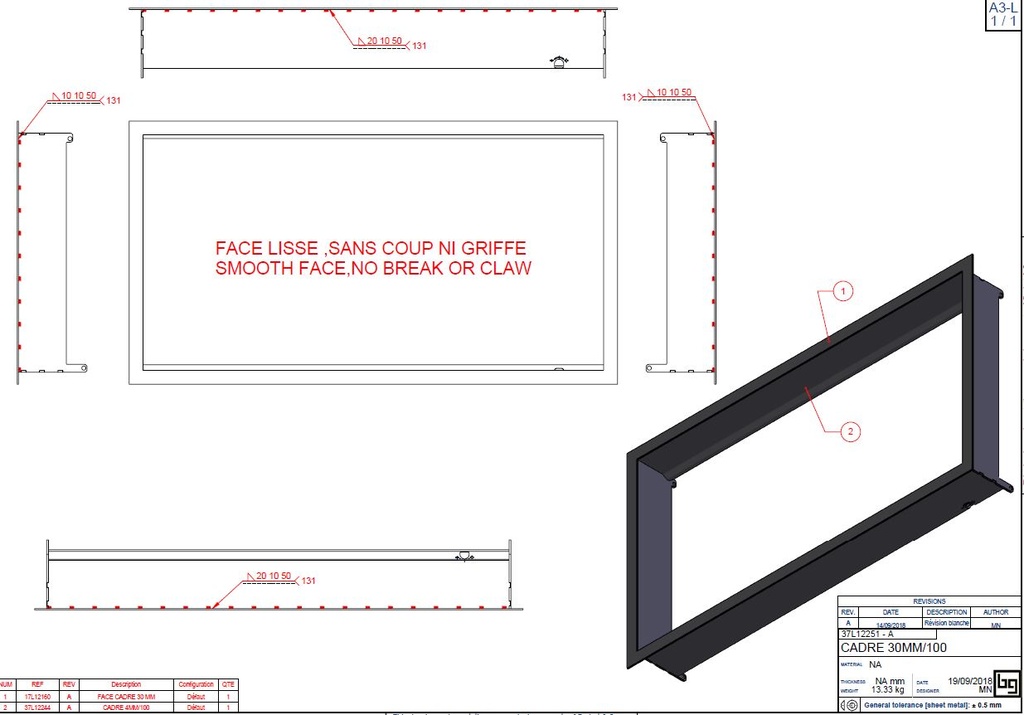 CADRE 30 MM/100 PHENIX NEO 120 PEINT