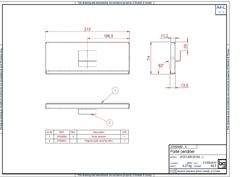 PORTE CENDRIER IF 603     1996 (213x74)