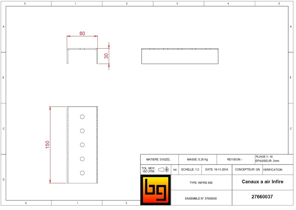 CANAUX AIR INFIRE 603 (HAUT RENDEMENT)
