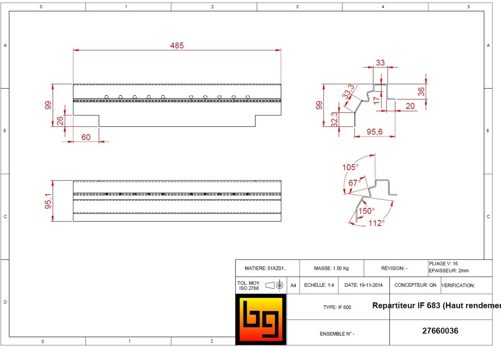 REPARTITEUR INFIRE 603 fin 2006 (HAUT RENDEMENT)