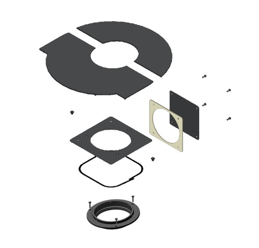 [12018010] 30-KIT SORTIE HAUTE FIXE + TABLETTE 150