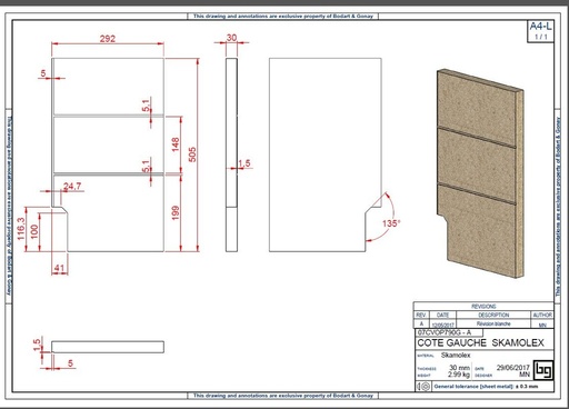 [07CVOP790G] COTE GAUCHE SKAMOLEX CONCEPT 540, 540V,690,790,920 SF