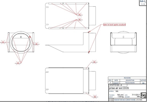 [37OP76100] PRISE AIR HORIZONTALE ARRIERE  CONCEPT SF