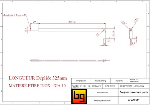 [17L90000] °POIGNEE OUVERTURE PORTE PHENIX III (svt plan 07QA0511)