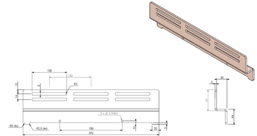 [338893] Arrêt Bûches surélevé UL/ECO 52 noir (depuis 10-5-2021)