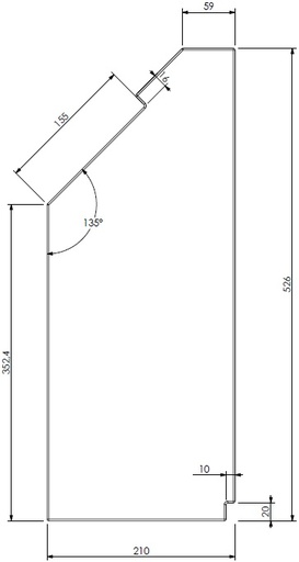 [331827] Béton Céramique panneau latéral droit Unilux 55