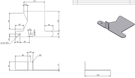[329538] Glissière pour l` air secondaire