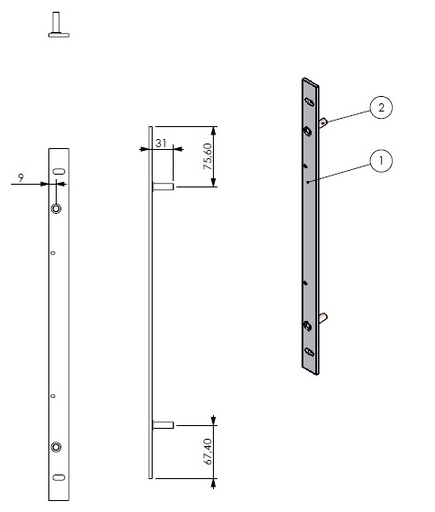 [339120] Plaque de fermeture Eco 60 noire (depuis 10-5-2021)
