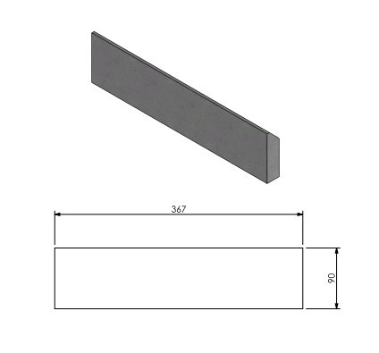 [329546] Vermiculite protection frontale 367 x 90 mm