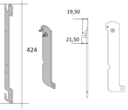 [338865] Poignée porte + espagnolet  Eco 70 noire (depuis 10-5-2021)