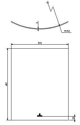 [322051] Vitre Eco 800/810/850 dim. 395x487 R=416