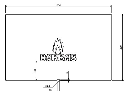 [331671] Béton Céramique paroi arrière + logo En 80/50