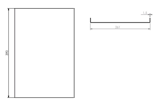 [339000] Lamelle arrière HBL-3 noire (depuis 10-5-2021)