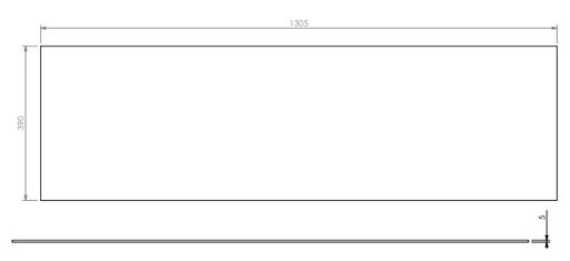 [330602] Miroir céramique noir paroi arrière HBL
