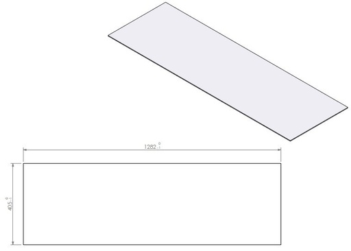 [331221] Vitre FF préparée avec joint  dim.1282x405