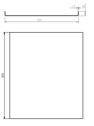 [338955] Lamelle arrière HBS-3 noir (depuis 10-5-2021)