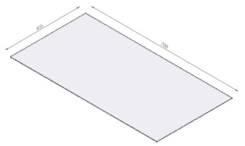 [331219] Vitre FF préparée avec joint dim. 788x405