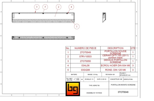 [37O70048] ENSEMBLE PORTILLON OPTI 700