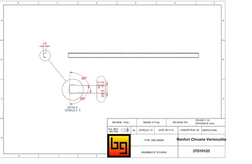 [37O10125] RENFORT CHICANE VERMICULITE 1000 GREEN