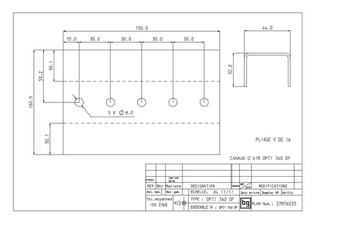 [37M76035] CANAUX D'AIR OPTI 760 DF