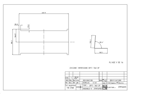 [37M76025] CHICANE INFERIEURE OPTI 760 DF