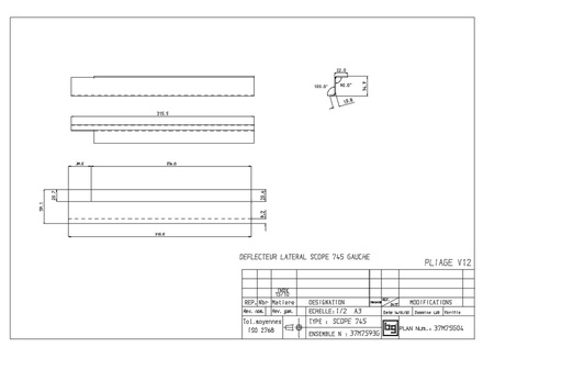 [37M75G04] DEFLECTEUR D'AIR LATERAL SCOPE 745 GAUCHE