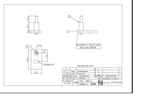 [37M75009] SUPPORT BARREAU-CHENET SCOPE 745