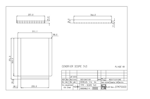 [37M75003] CENDRIER SCOPE 745