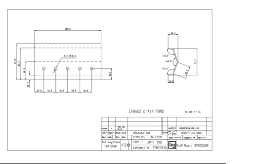 [37M70035] CANAL D'AIR FOND OPTI 700