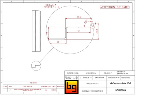 [37M10009] PAIRE DEFLECTEUR D AIR 16-9