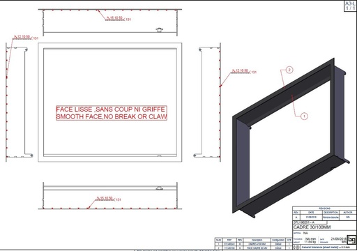 [37LV90251P] CADRE 30/100 MM PHENIX NEO 95 V PEINT