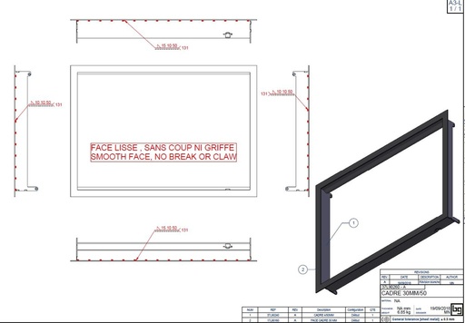 [37L90260P] CADRE 30MM / 50 PHENIX NEO 95 PEINT