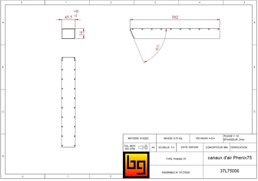 [37L75006] CANAUX D'AIR PHENIX 75