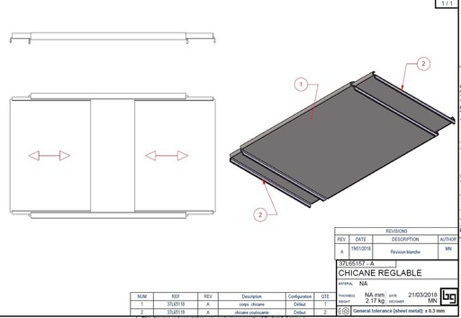 [37L65157] CHICANE REGLABLE PHENIX NEO 65 V