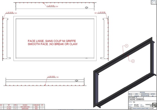 [37L12250P] CADRE 30 MM/50 PHENIX NEO 120 PEINT