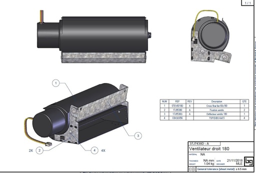 [37J7438D] VENTILATEUR DROIT 180 IF EASY