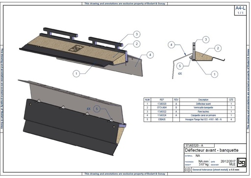 [37J60320] DEFLECTEUR AVANT BANQUETTE IF NEO