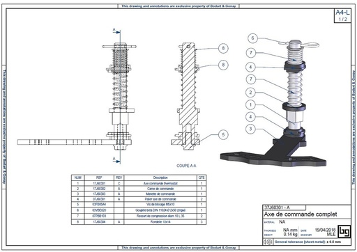 [37J60301] AXE DE COMMANDE COMPLET IF NEO