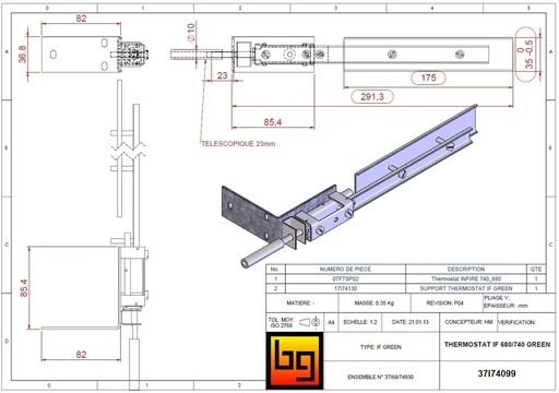 [37I74099] °THERMOSTAT IF 740-680 GREEN (291,3) (07FTSP02)