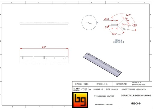 [37I6C064] DEFLECTEUR DESENFUMAGE IF 600 COMPACT GREEN
